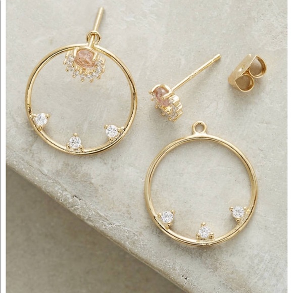 Anthropologie Jewelry - Anthropologie Adorned Front-Back Circle Posts